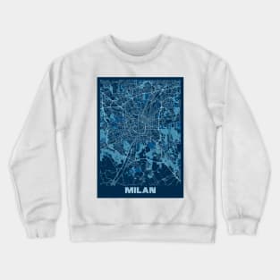 Milan - Italy Peace City Map Crewneck Sweatshirt